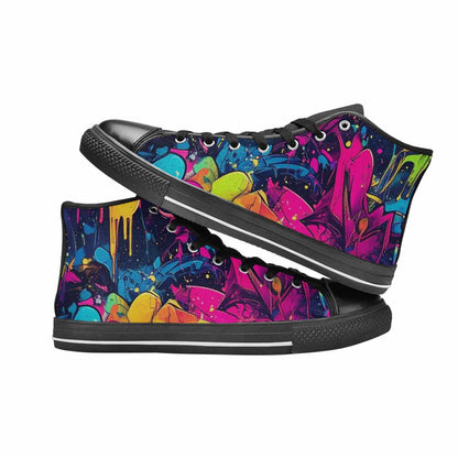 WOMEN'S Paint Splatter High Top Canvas Vivid Sneakers
