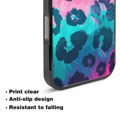 iPhone 15 Pro Max Case — Leopard Neon Pink Teal Airbrush, Custom Made Phone Cover