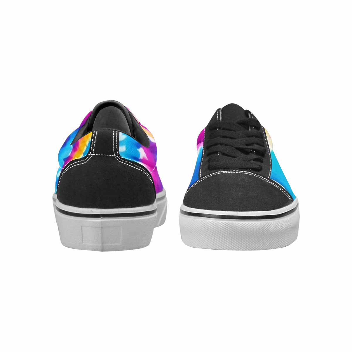 WOMEN'S Tie Dye Drip Canvas Lace-Up Vibrant Chaos Custom Sneakers