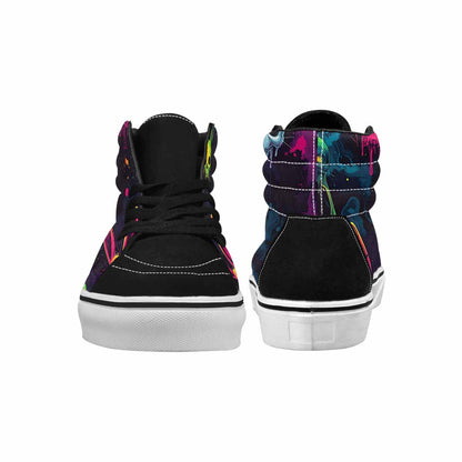 MEN'S Radioactive Ghost Bunny Skull High Top Canvas Neon Fantasy Custom Shoes