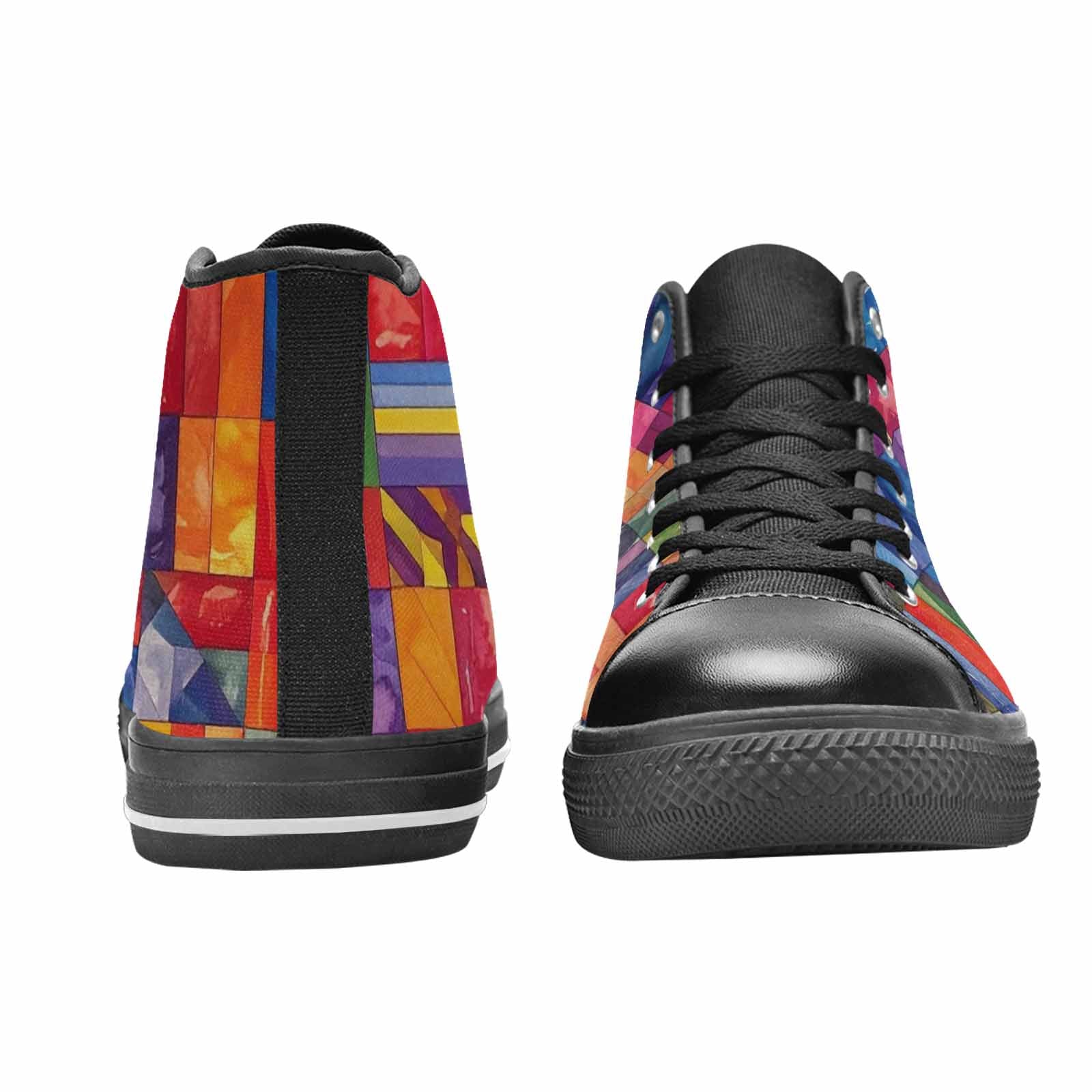MEN'S Transgender Flag Color High Top Canvas Vibrant Chaos Shoes