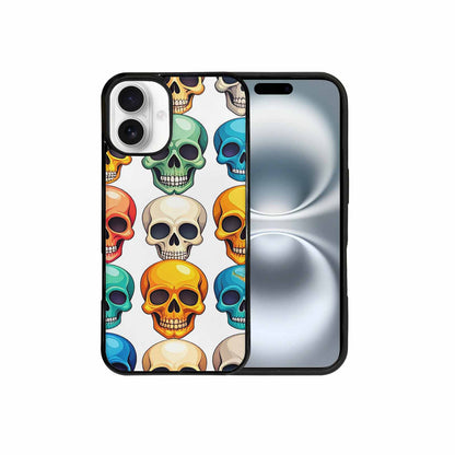 iPhone 16 Plus Case — Vibrant Skull Seamless, Custom Phone Case