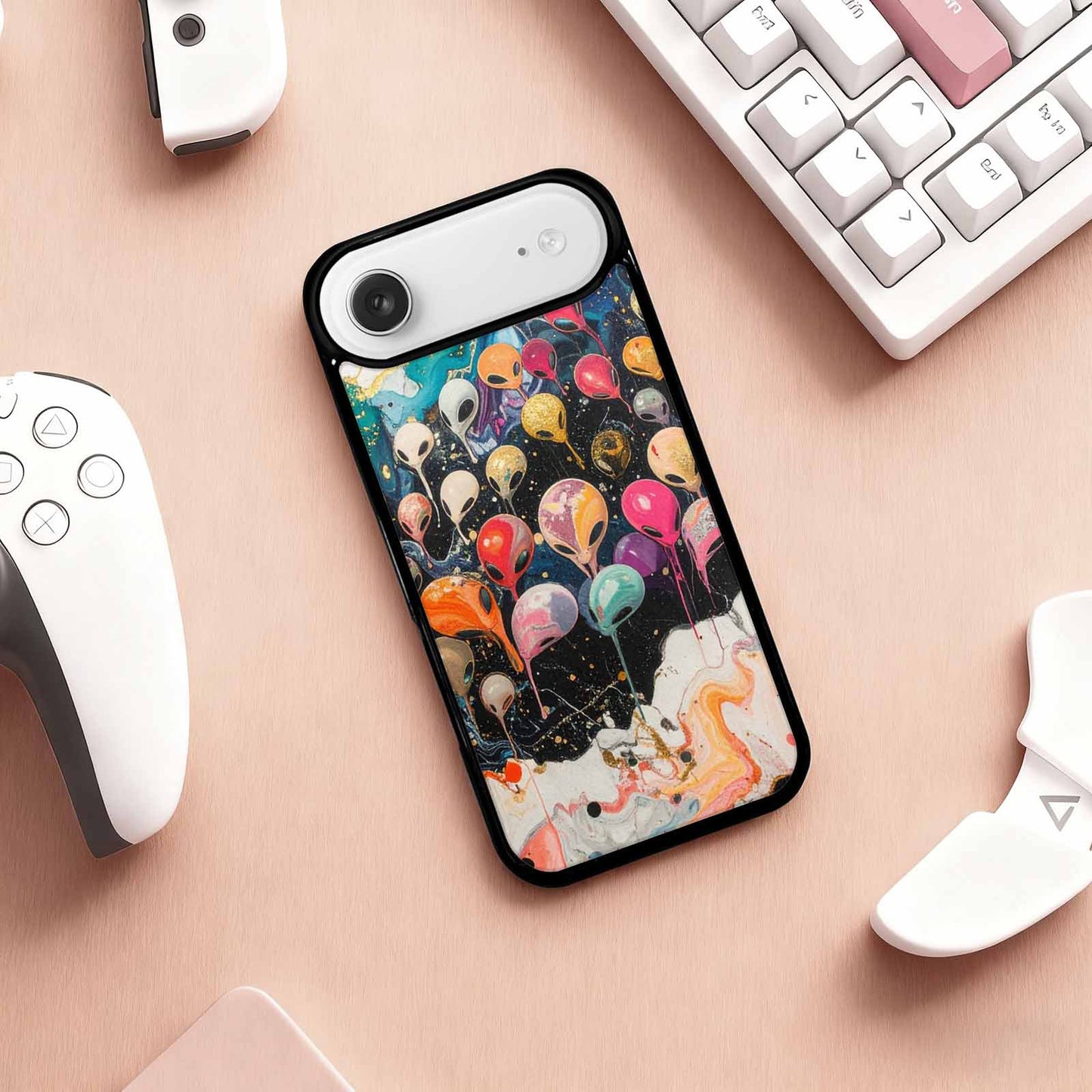 iPhone 17 Air Case — Aliens Marblealiens Pattern Uxx Alien Scifi, Custom Phone Case