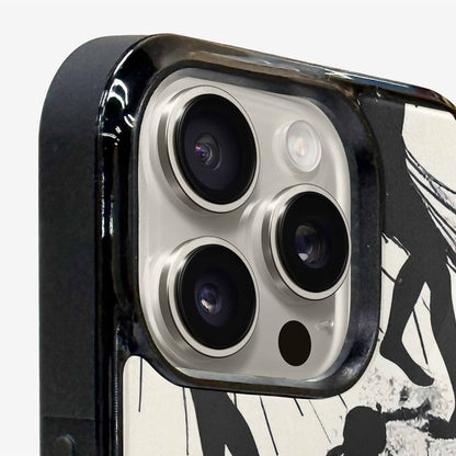 iPhone 16 Pro Max Case — Bold Dancing Figure Line Art Pattern, Custom Phone Case