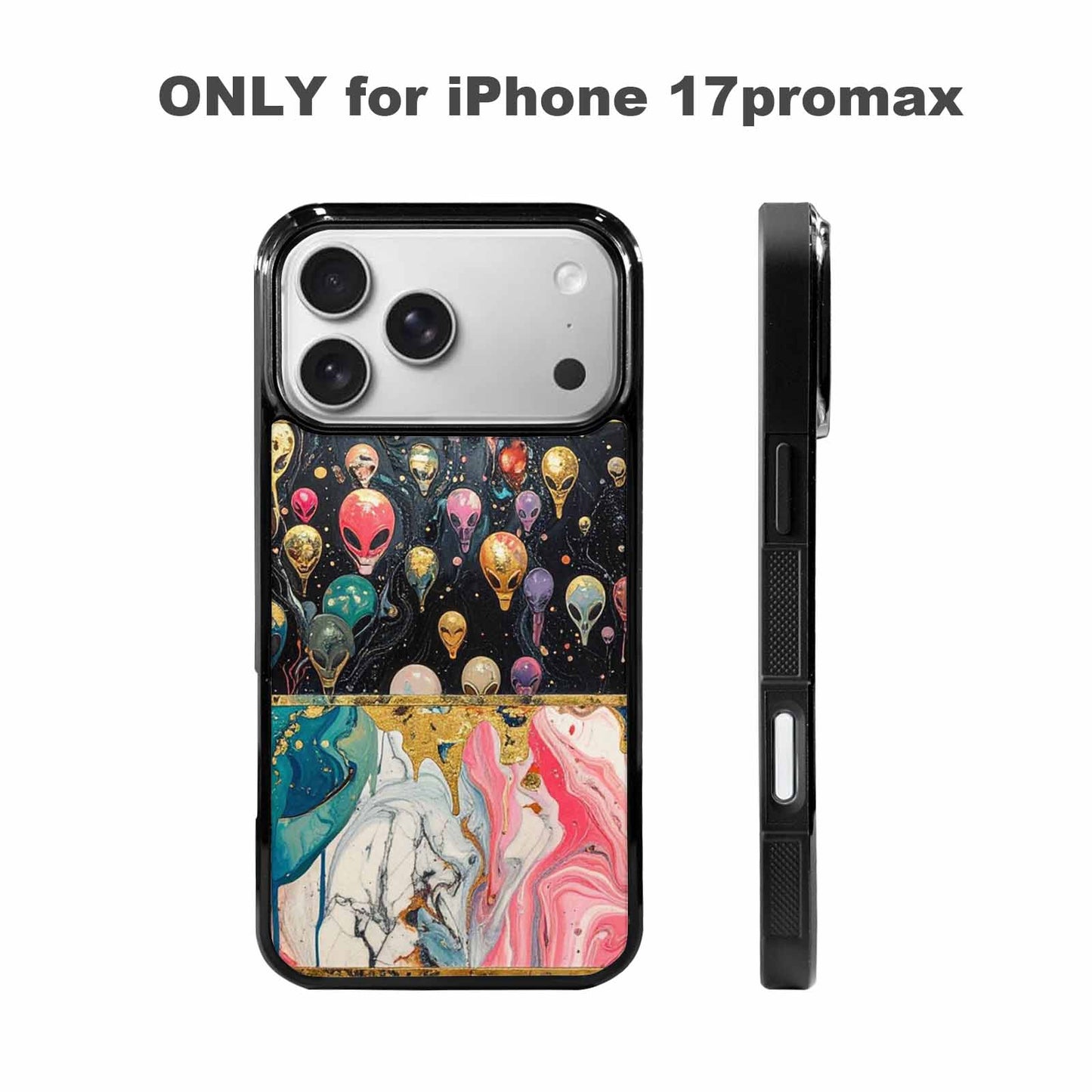 iPhone 17 Pro Max Case — Aliens Marblealiens Pattern Alien Scifi, Personalized Phone Case