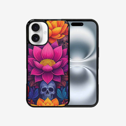 iPhone 16 Case — Lotus Skulls, Unique Phone Case Design