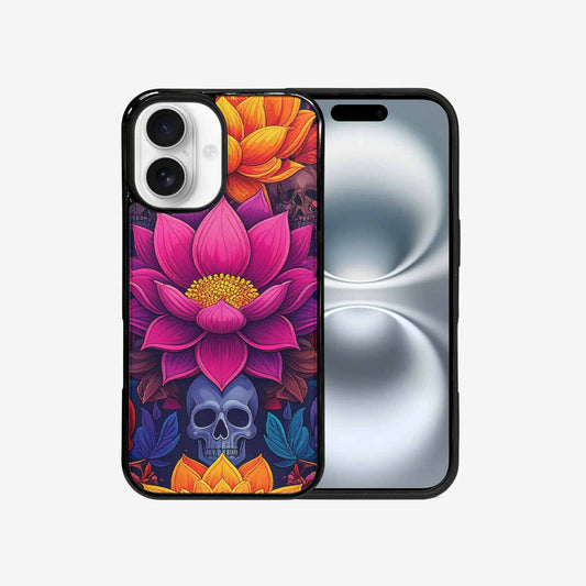 iPhone 16 Case — Lotus Skulls, Unique Phone Case Design