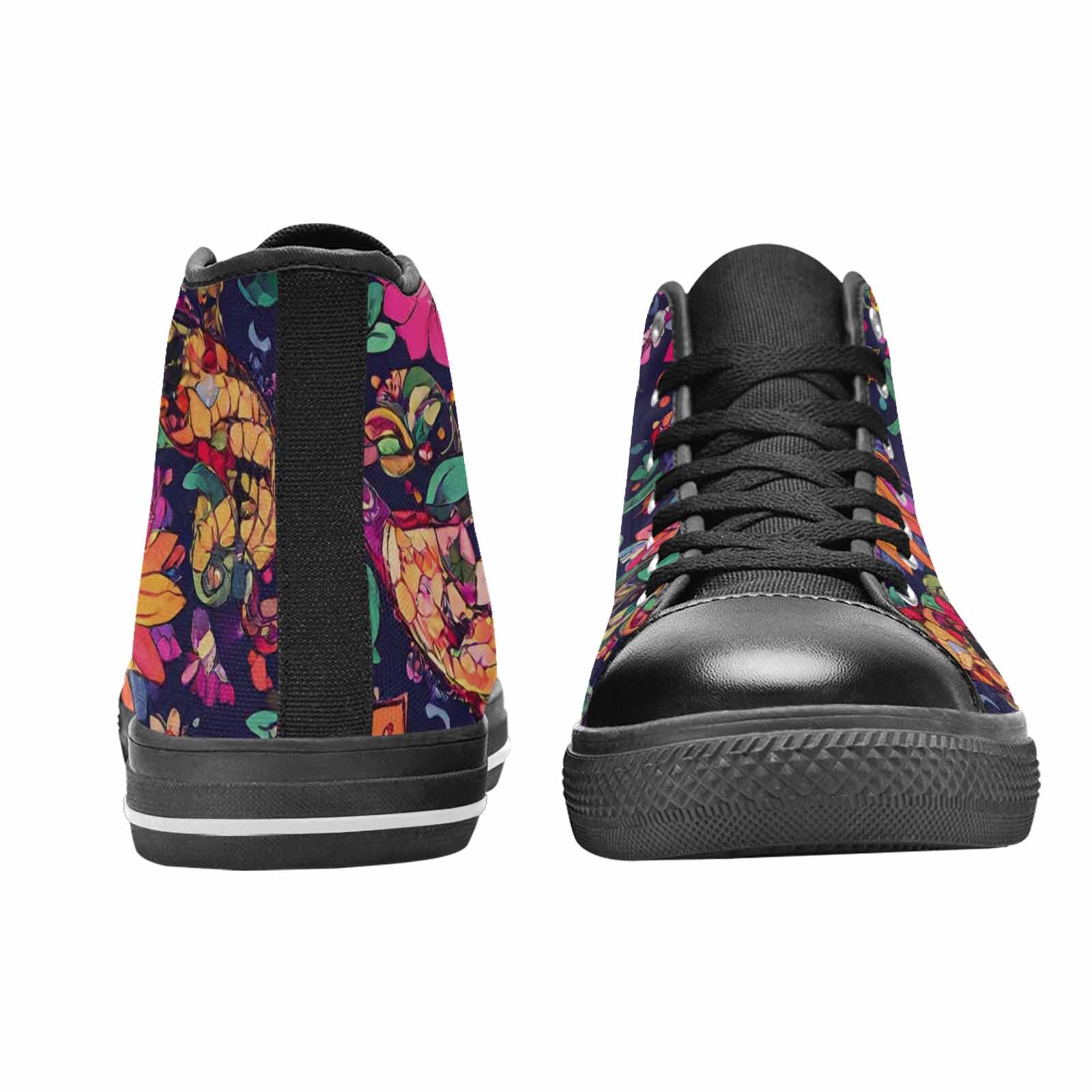 MEN'S Floral Snake Print High Top Canvas Dreamcore Custom Shoes