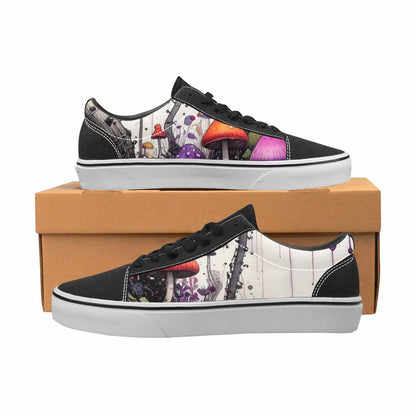 WOMEN'S Rainbow Drip Mushrooms Lace-Up Canvas Dark Academia Custom Sneakers