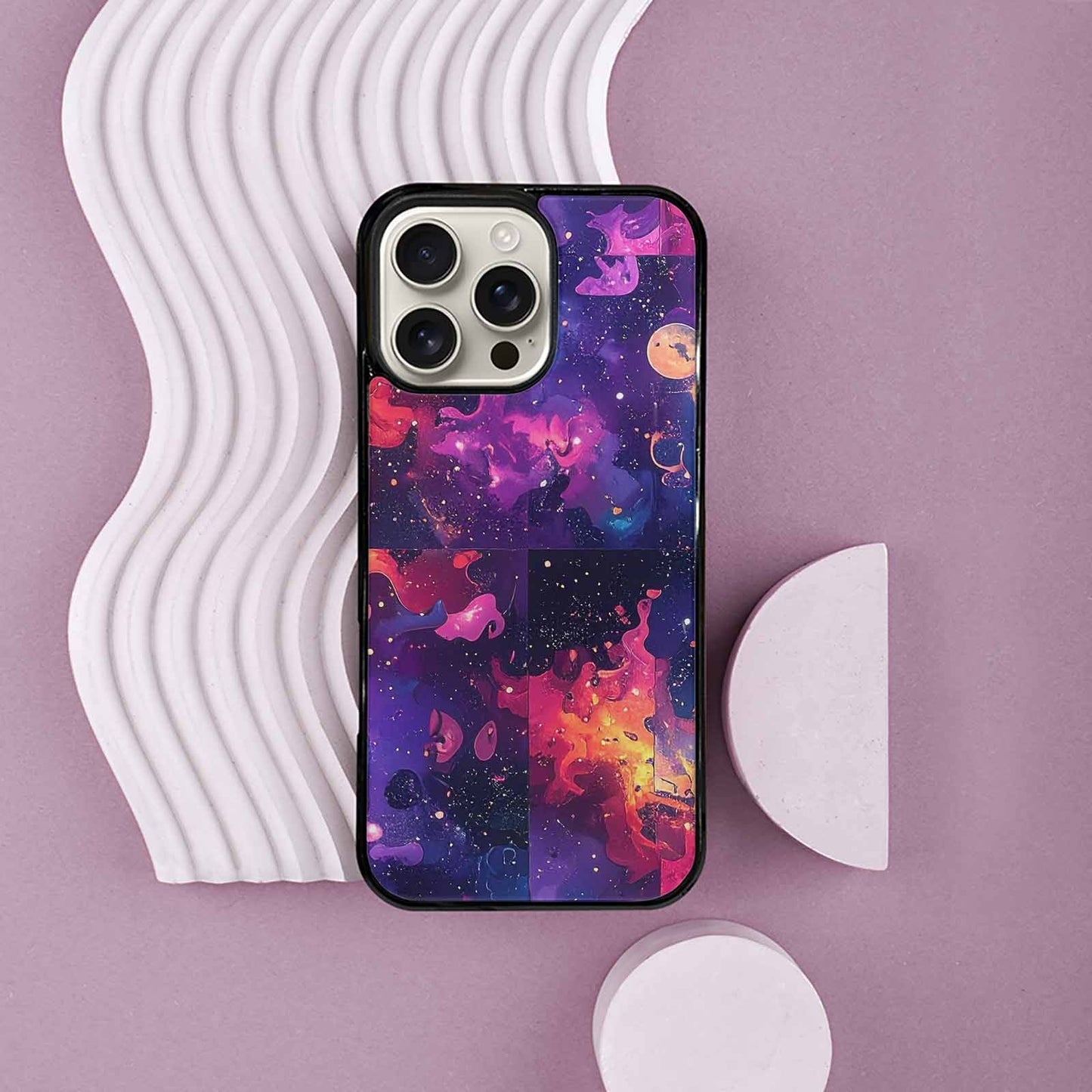 iPhone 16 Pro Max Case — Cosmic Creature And Object Mashup Pattern, Custom Designed Case Cover