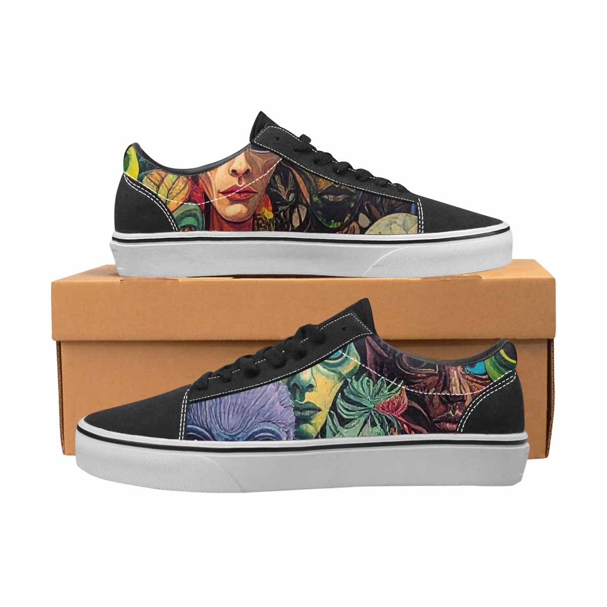 WOMEN'S Aliens Lace-Up Canvas Surreal Custom Shoes