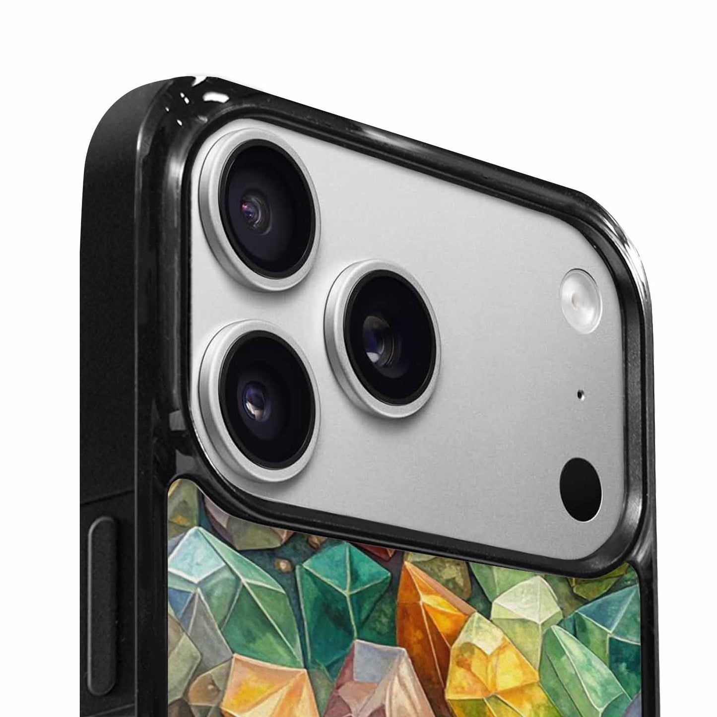 iPhone 17 Pro Case — Glossy Reptile Crystal Shard Original Art, Custom Art Phone Cover