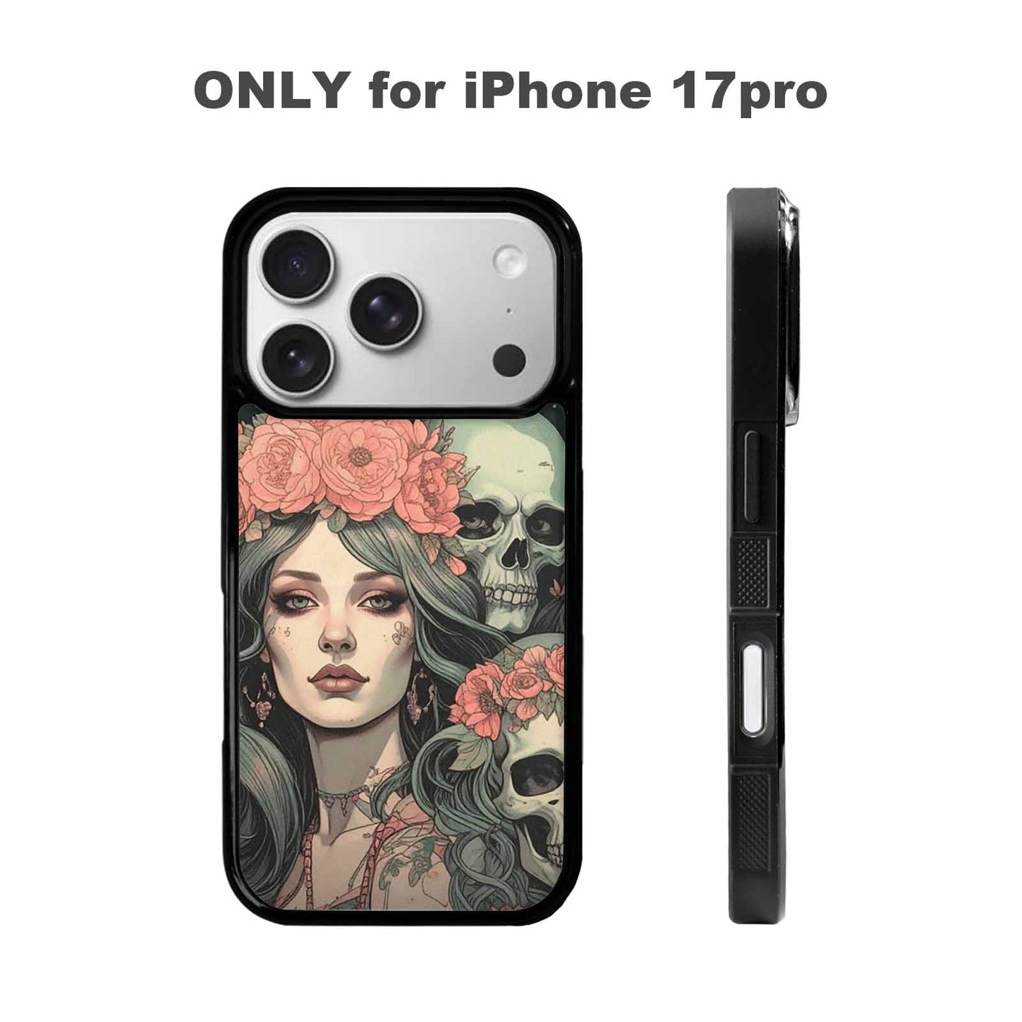 iPhone 17 Pro Case — Skull Dark Art Gothic Print Gothic, Custom Print Case Cover