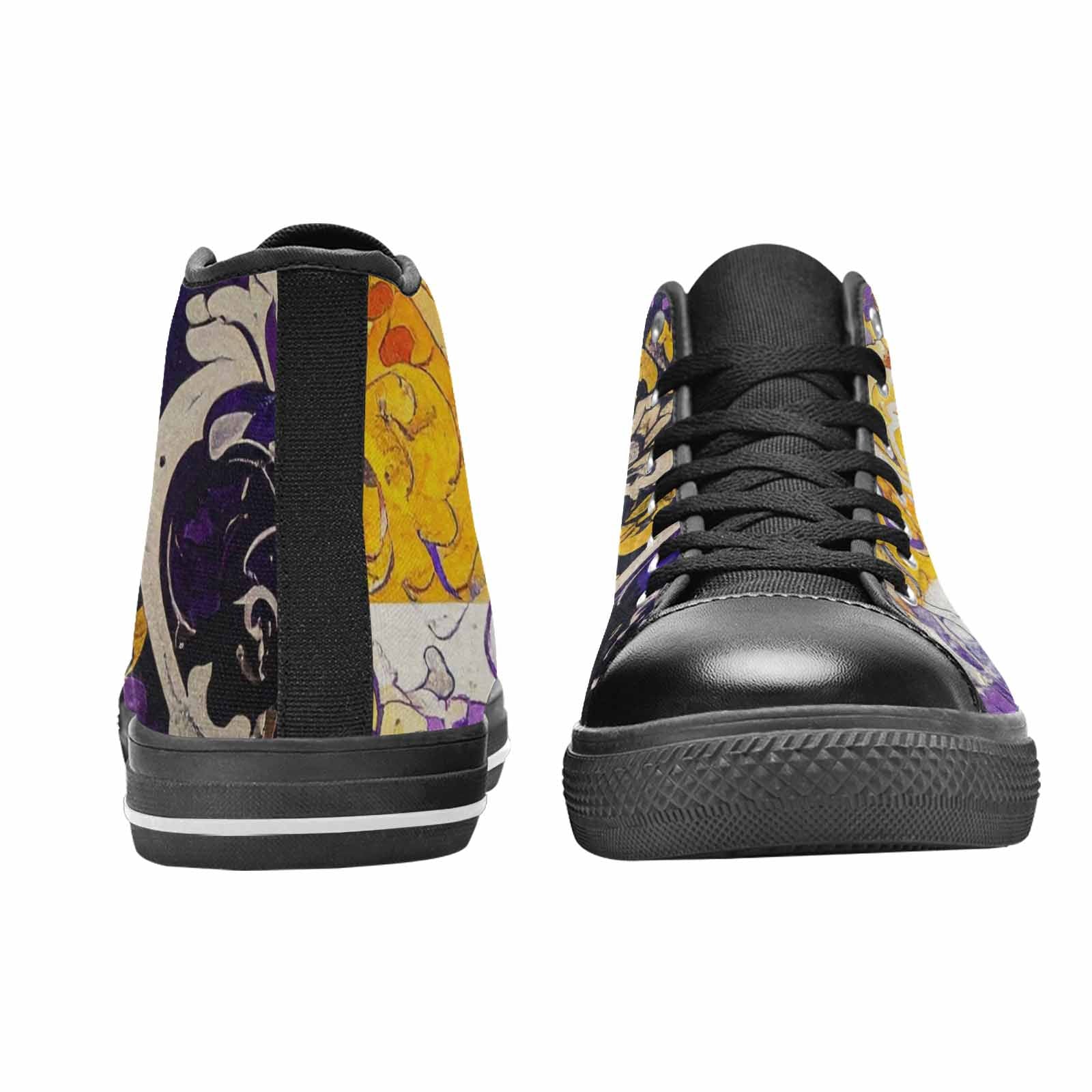 MEN'S Nonbinary Flag Color High Top Canvas Surreal Custom Sneakers