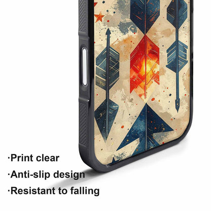 iPhone 17 Pro Max Case — Glowing Americana Arrow Original Art, Custom Designed Case Cover