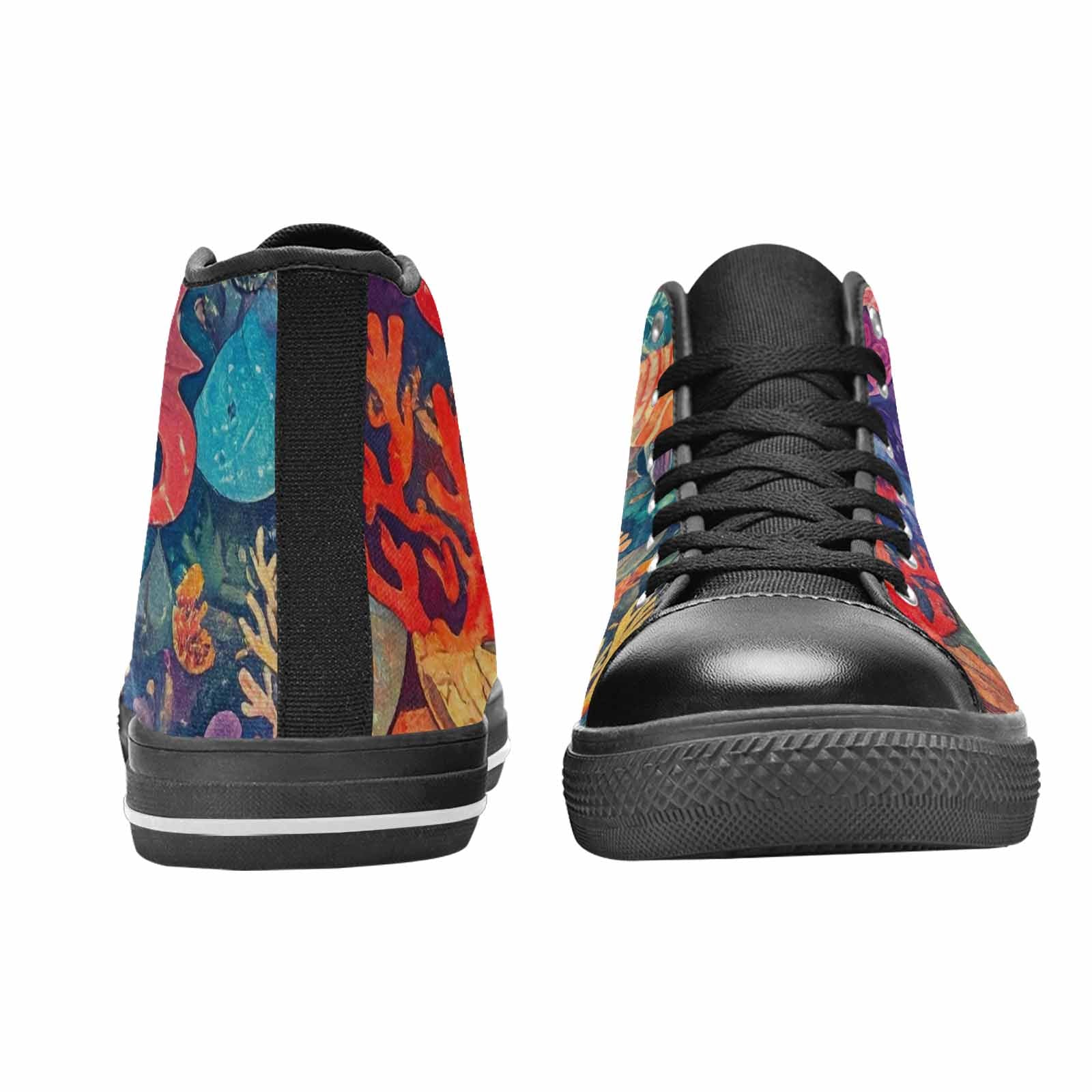 MEN'S Fish Scale Coral High Top Canvas Wallpaper Art Custom Sneakers