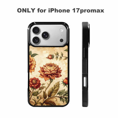 iPhone 17 Pro Max Case — Vintage Botanical Art Pattern Floral, Custom Art Phone Cover