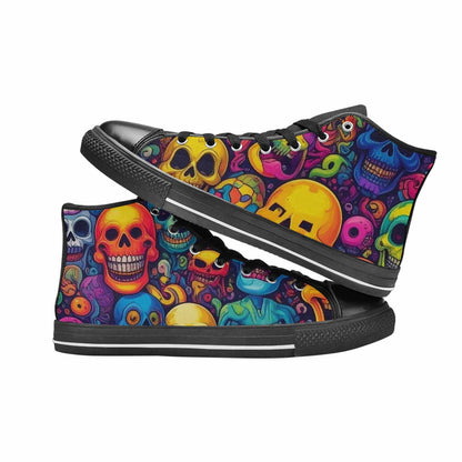 MEN'S Skeleton People Face High Top Canvas Dark Academia Sneakers