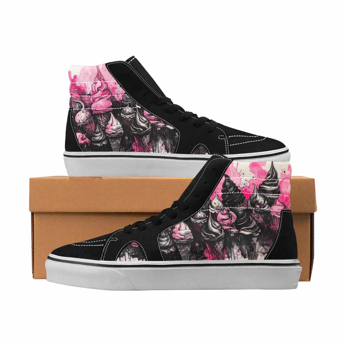 MEN'S Ice Cream Red Ink Motif Motifs 4 Ferion