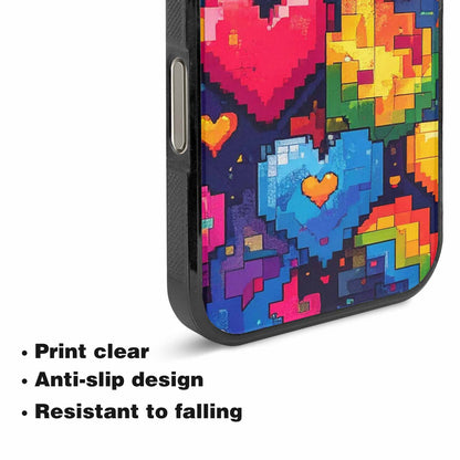 iPhone 16 Pro Case — Pixel Art 8 Bit Burst Pattern, Custom Print Case Cover