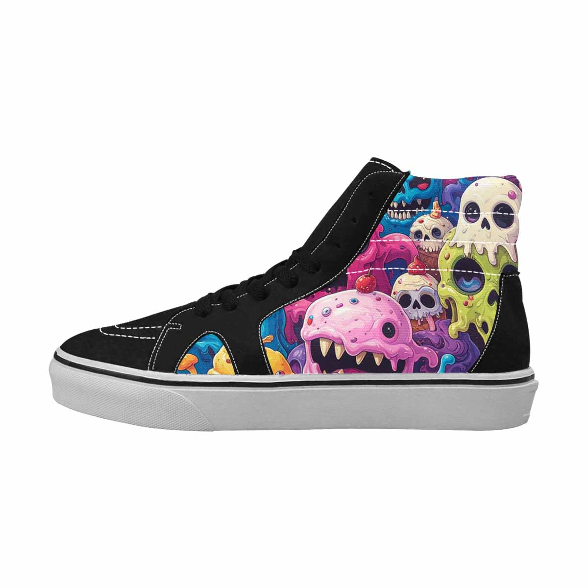 MEN'S Ice Cream Monsters  High Top Canvas Cottagecore Custom Sneakers