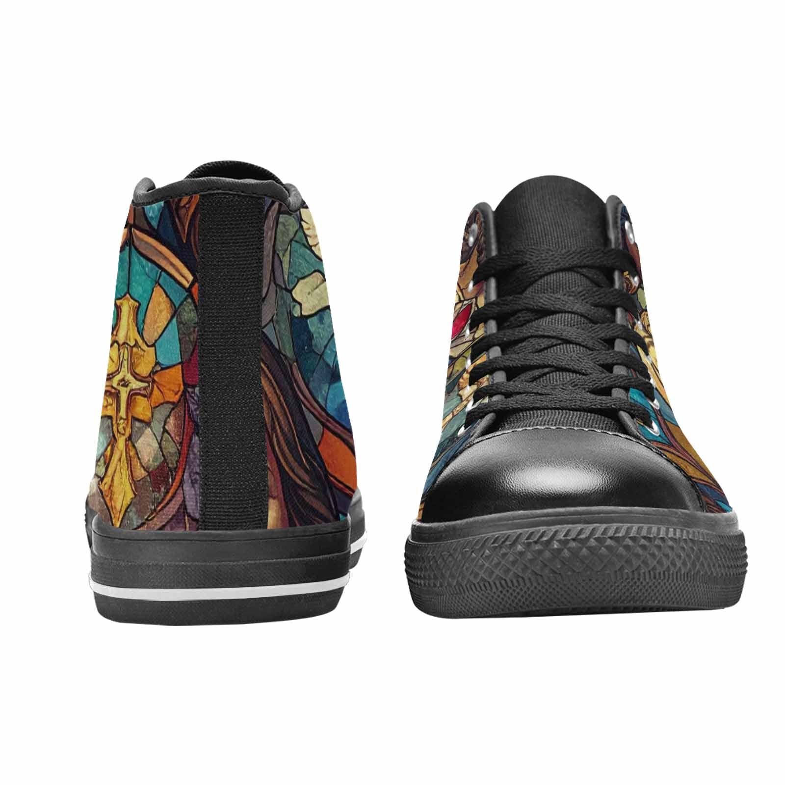MEN'S Jesus Face Small High Top Canvas Vibrant Chaos Shoes