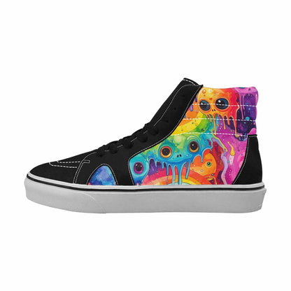 MEN'S Aliens  Tie Dye High Top Canvas Wallpaper Art Sneakers