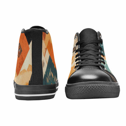 WOMEN'S Southwestern Geometric Diamond High Top Canvas Grunge Shoes