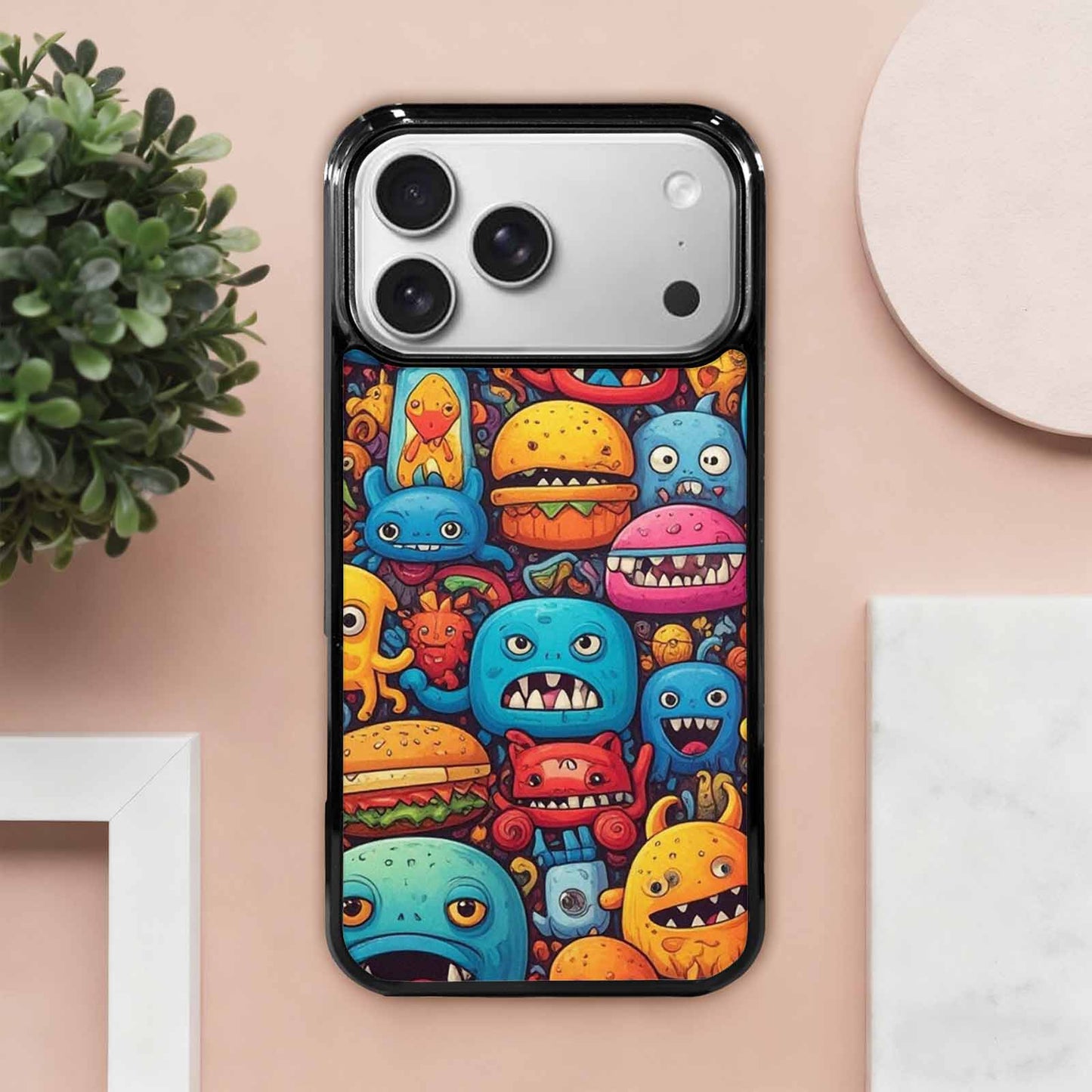 iPhone 17 Pro Max Case — Small Cartoon Monster Character Cartoon Cute, Custom Print Case Cover