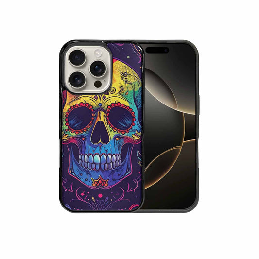 iPhone 16 Pro Case — Pride Flag Skulls Seamless Pattern Vibrant, Custom Designed Case Cover