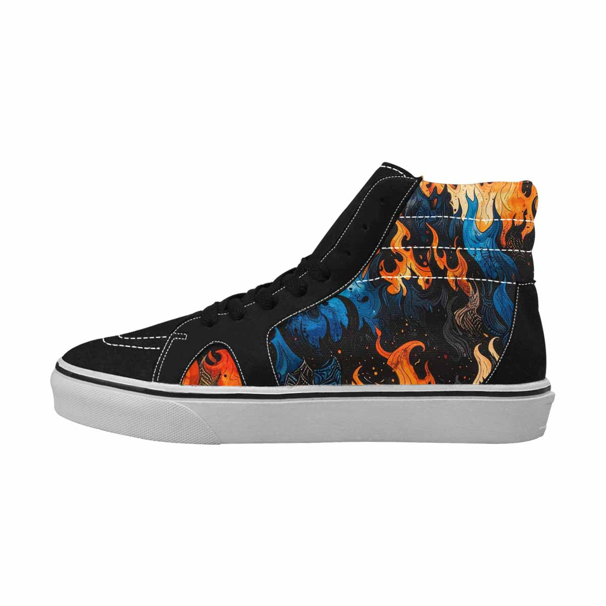 MEN'S Flame Burst High Top Canvas Kaleidoscope Custom Sneakers