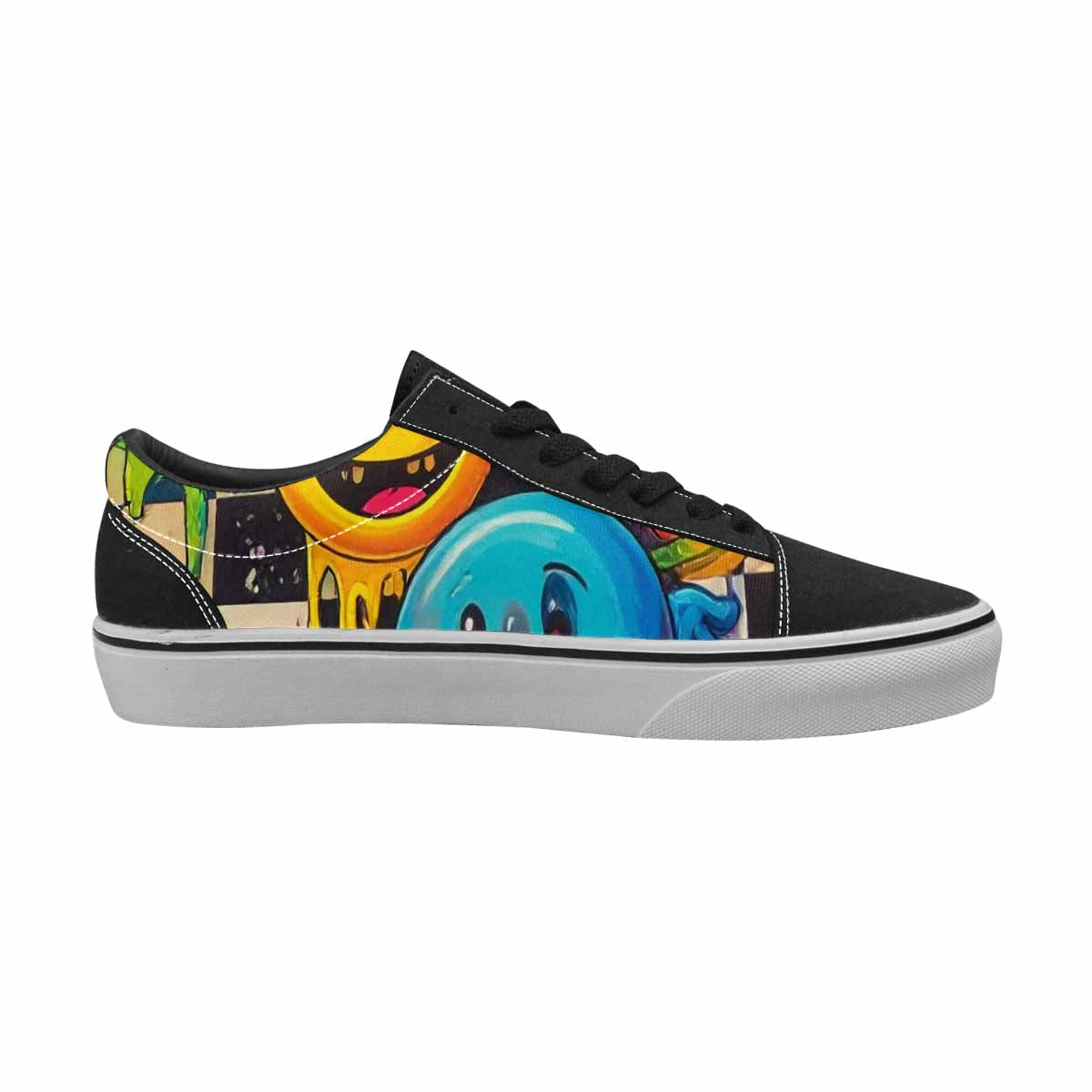 MEN'S Yellow Smiley Face Canvas Lace-Up Aesthetic Shoes