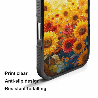 iPhone 17 Case — Full Color Vibrant Sunflower Floral, Custom Printed Phone Case