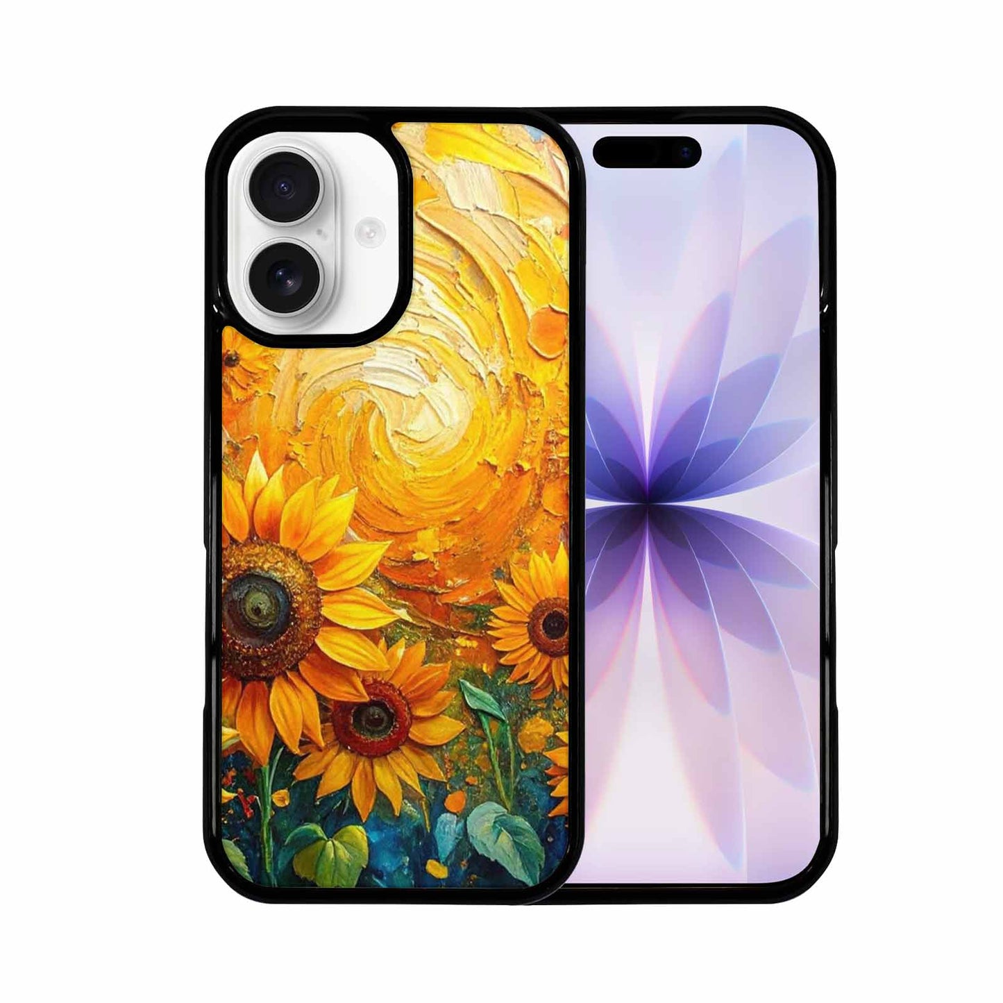 iPhone 17 Case — Impressionist Sunflower Brushstroke Pattern Floral, Custom Printed Phone Case