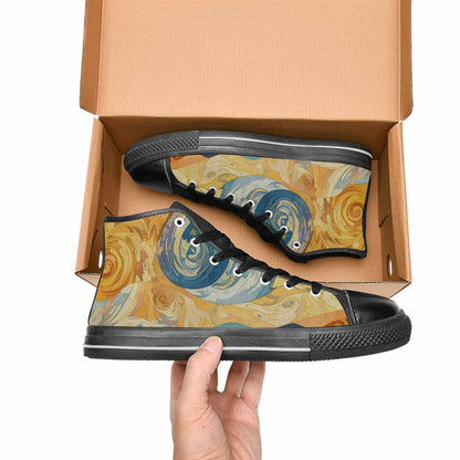 WOMEN'S Blend All Versions High Top Canvas Wallpaper Art Custom Sneakers