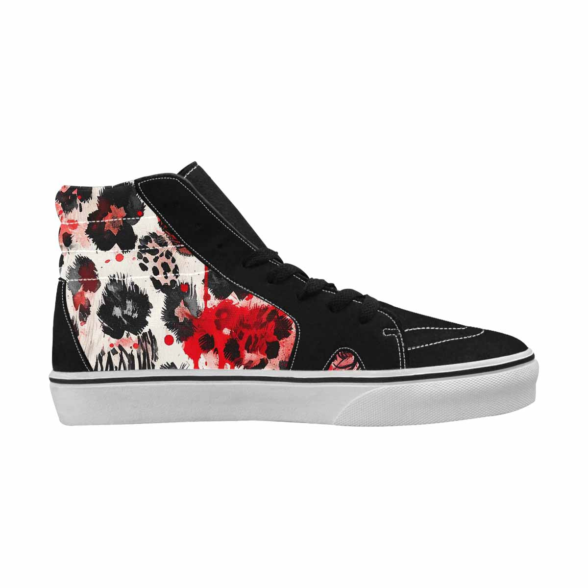 MEN'S Animal Print (black & High Top Canvas Surreal Shoes