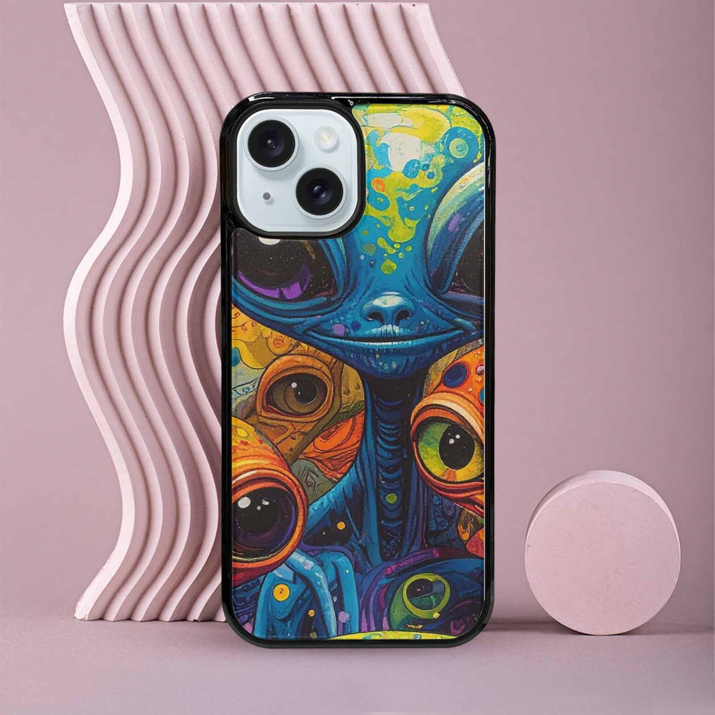 iPhone 15 Case — Cartoon Alien Characters, Original Design Phone Case