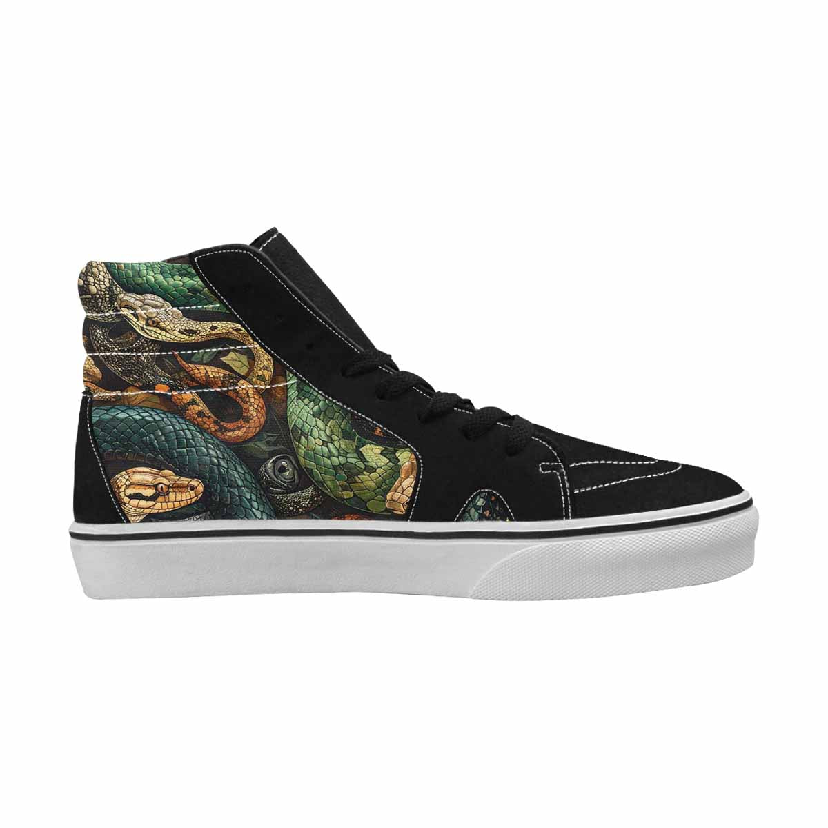MEN'S Snake Skin Reptile High Top Canvas Cottagecore Custom Sneakers