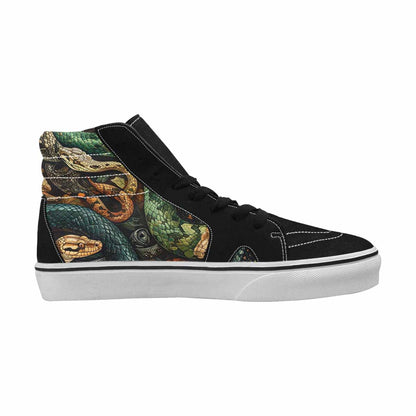 MEN'S Snake Skin Reptile High Top Canvas Cottagecore Custom Sneakers