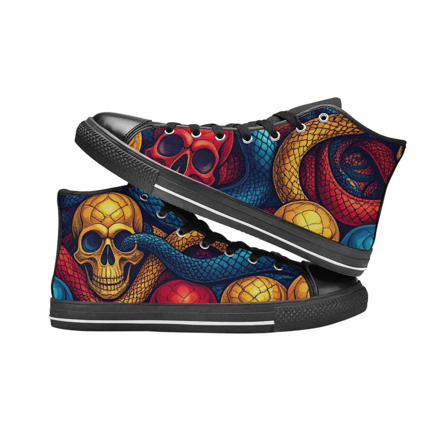 MEN'S Snake Skulls Print High Top Canvas Dark Academia Sneakers