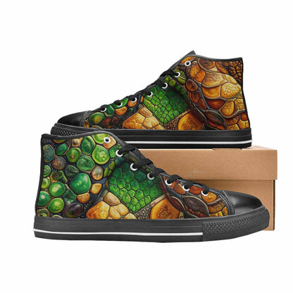 MEN'S Snake Skin Reptile High Top Canvas Aesthetic Custom Shoes