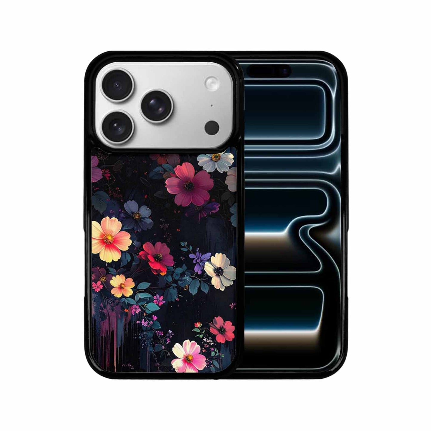 iPhone 17 Pro Case — Shadowy Glitch Floral Pattern Hundreds Floral, Original Design Phone Case