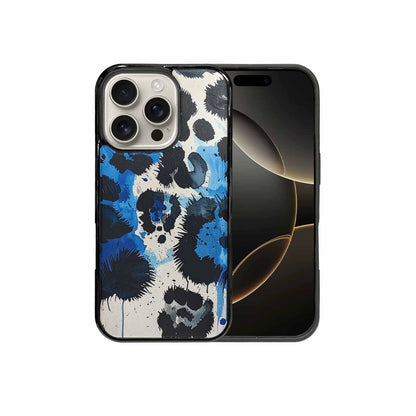 iPhone 16 Pro Case — Animal Print Black Blue Ink Animal, Customized Protective Case