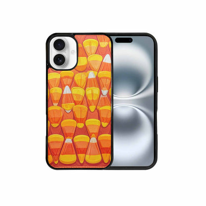 iPhone 16 Plus Case — Candy Corn Shapes In Bright Orange, Personalized Phone Case