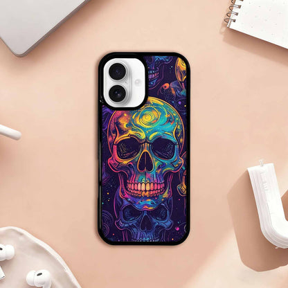 iPhone 17 Case — Galaxy Skulls Art Seamless Gothic Skulls, Personalized Phone Case