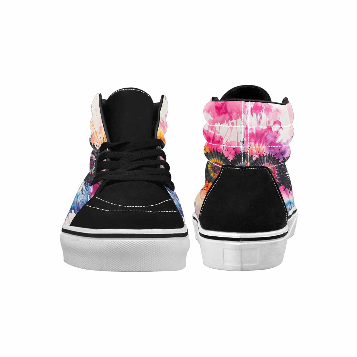 MEN'S Tie High Top Canvas Vibrant Chaos Custom Sneakers