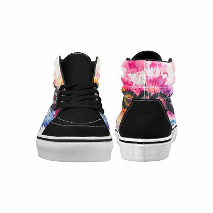 MEN'S Tie High Top Canvas Vibrant Chaos Custom Sneakers