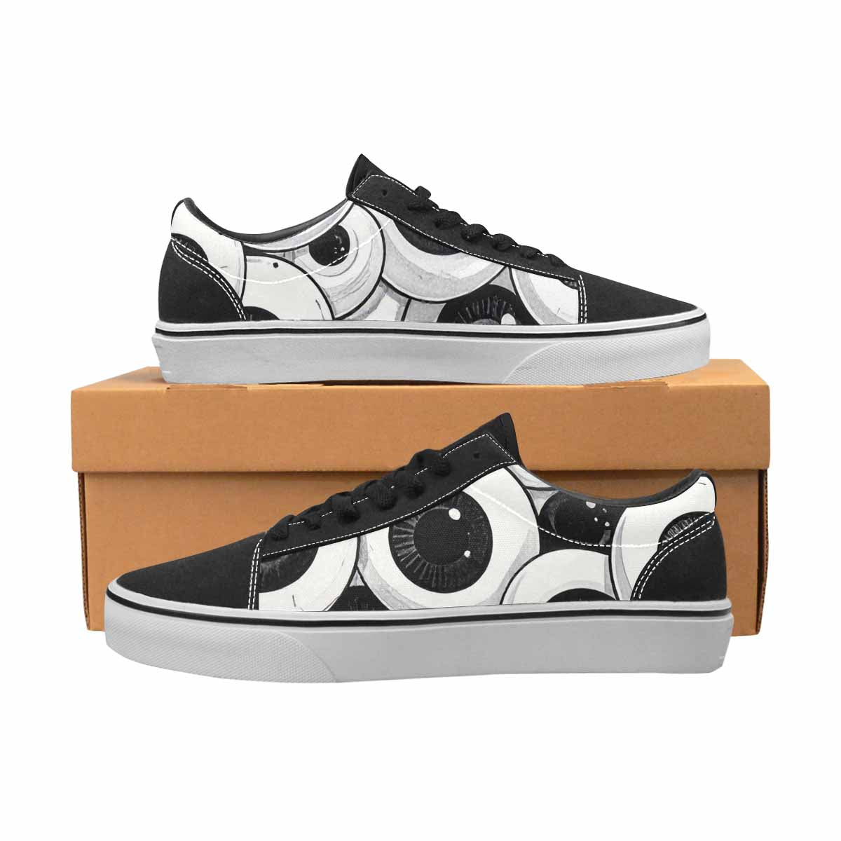 WOMEN'S Googly Cartoon Eyeballs Canvas Lace-Up Y2K Sneakers