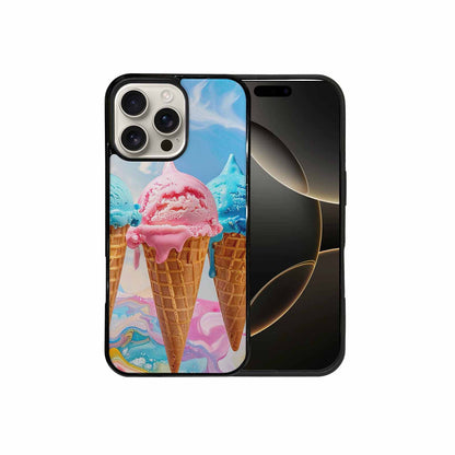 iPhone 16 Pro Max Case — Collage Of Overlapping Waffle Cone Icecream, Custom Print Case Cover