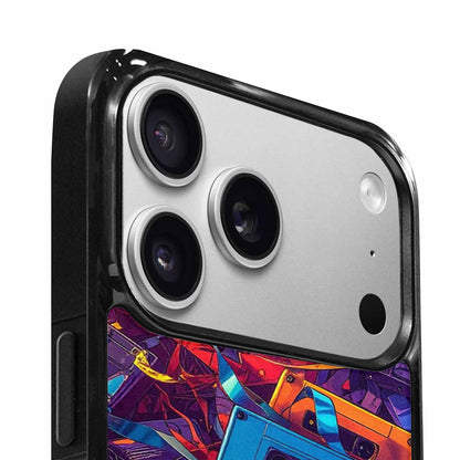 iPhone 17 Pro Max Case — Retro Cassette Tape Pattern Retro Vintage, Custom Printed Phone Case